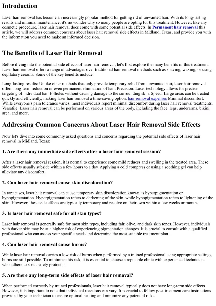 PPT - Addressing Common Concerns About Laser Hair Removal Side Effects ...