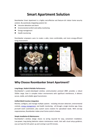 Roombanker Smart Apartment is a highly cost-effective