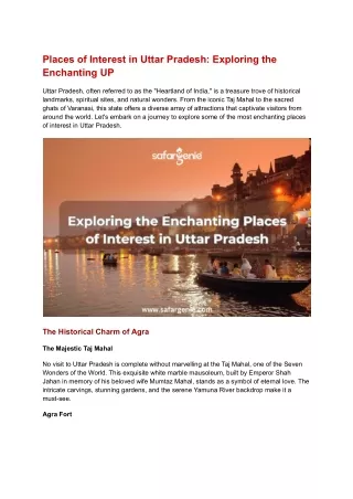 places of interest in uttar pradesh exploring