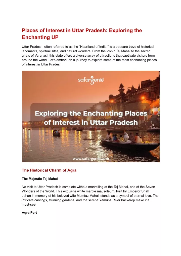 places of interest in uttar pradesh exploring