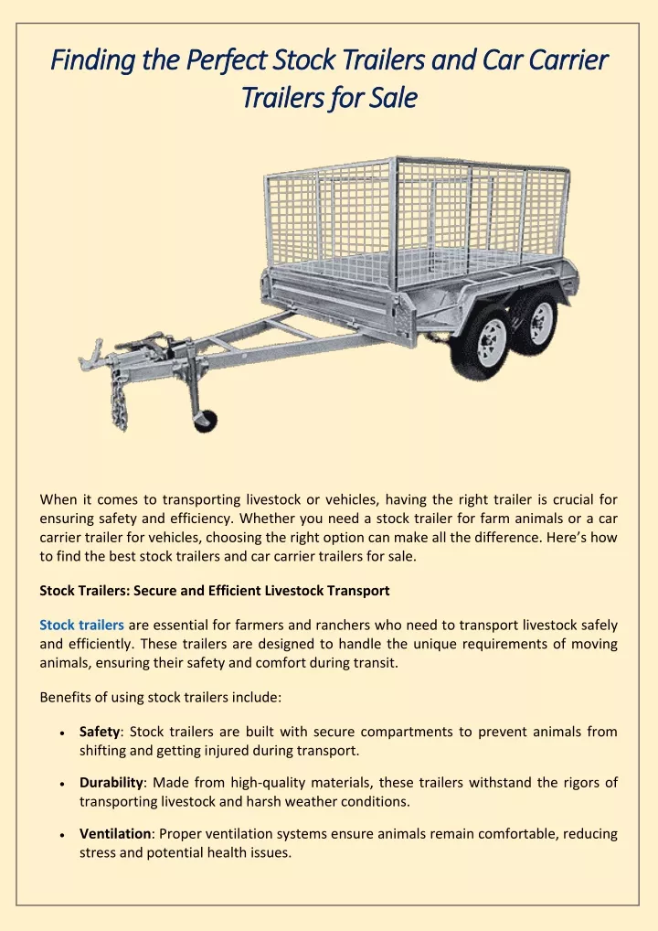 finding the perfect stock trailers