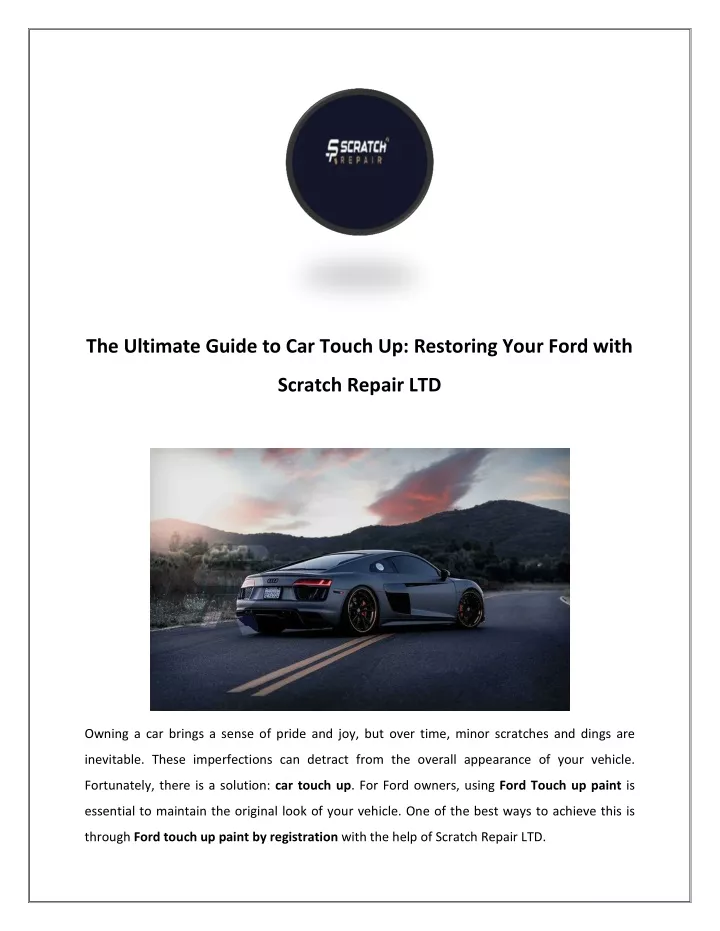 the ultimate guide to car touch up restoring your