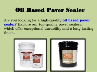 Oil Based Paver Sealer