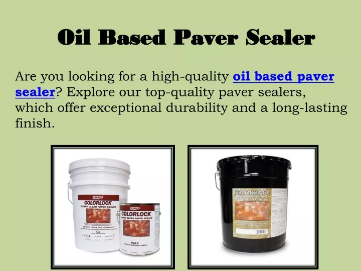 oil based paver sealer