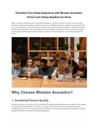 Premium Cafe Sound System for the Perfect Ambience