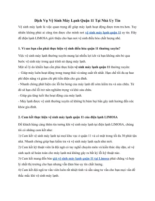 Vệ sinh máy lạnh quận 11
