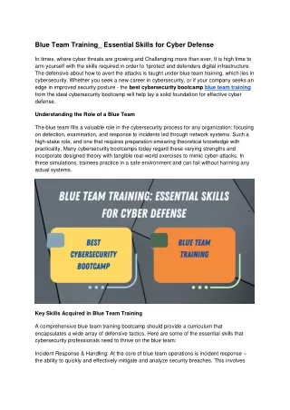 Blue Team Training_ Essential Skills for Cyber Defense