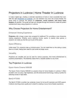 Projectors in Lucknow | Home Theater In Lucknow