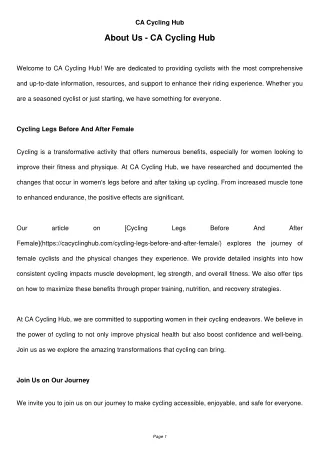 ca cycling hub