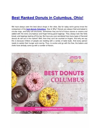 Best Ranked Donuts In Columbus, Ohio