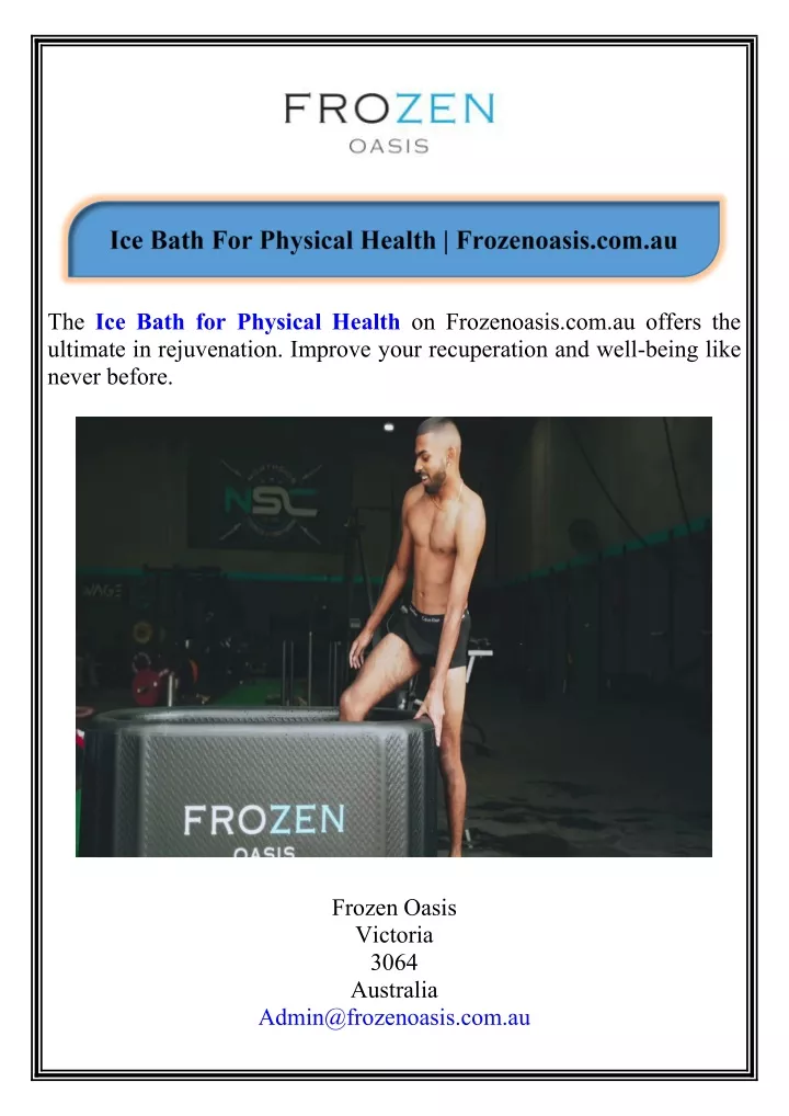 the ice bath for physical health on frozenoasis