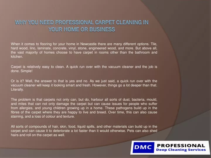 why you need professional carpet cleaning in your home or business