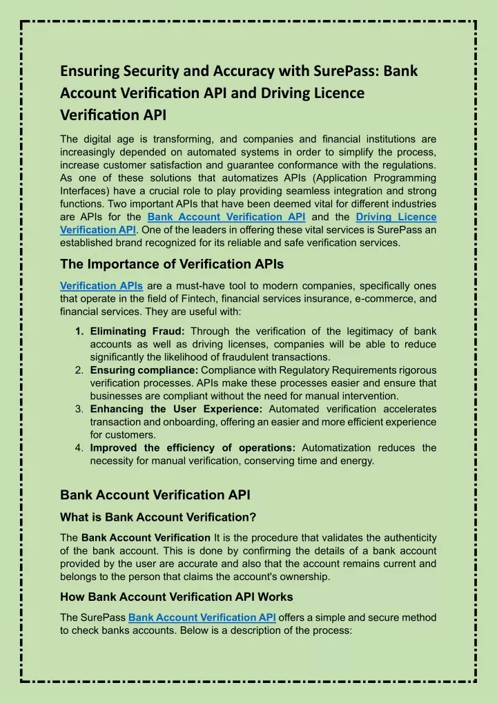 ensuring security and accuracy with surepass bank