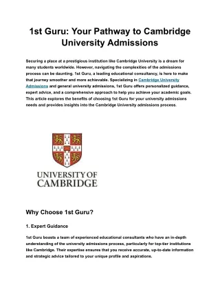 Expert Educational Consultants for University Admissions