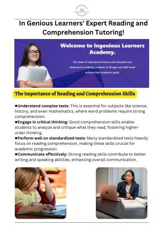 in genious learners expert reading