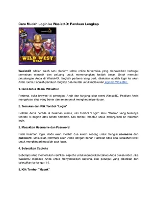 Cara Mudah Login ke Wasiat4D_ Panduan Lengkap