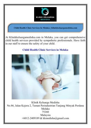 Child Health Clinic Services In Melaka Klinikkeluargamedisha.com