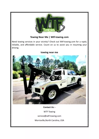 Towing Near Me | Wtf-towing.com