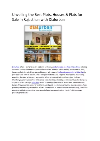 Real Estate Companies in Rajasthan