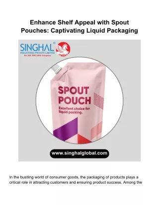 enhance shelf appeal with spout pouches