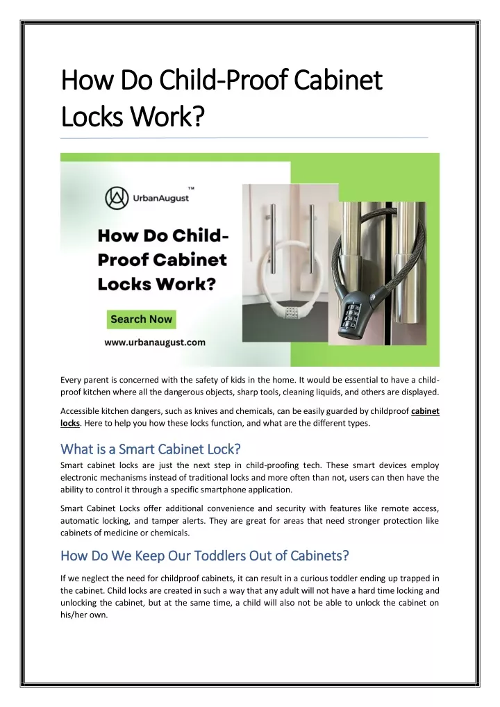 how do child how do child proof cabinet locks