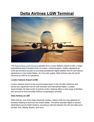Delta Airlines LGW Terminal
