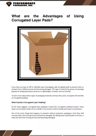 what are the advantages of using corrugated layer