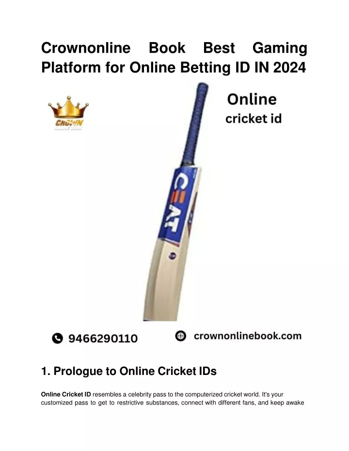 crownonlin e boo k bes t gamin g platform for online betting id in 2024