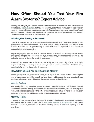 How Often Should You Test Your Fire Alarm Systems