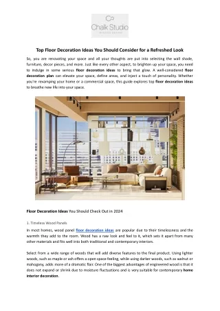 top floor decoration ideas you should consider