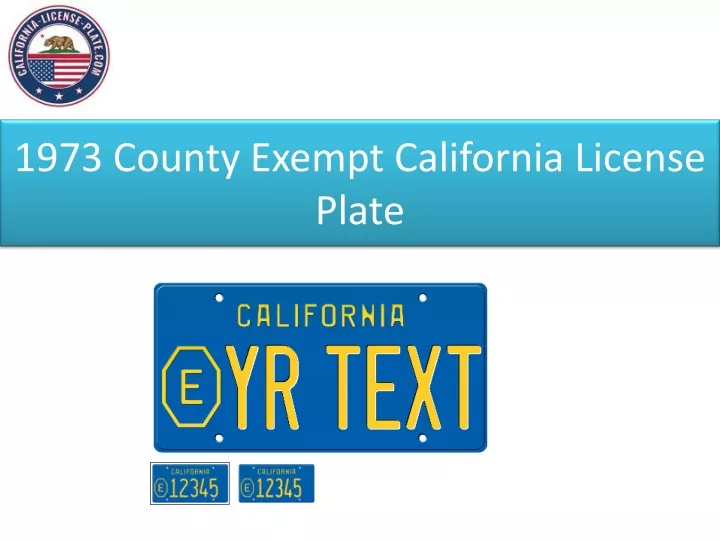 1973 county exempt california license plate