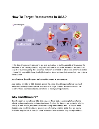 How To Target Restaurants In USA_