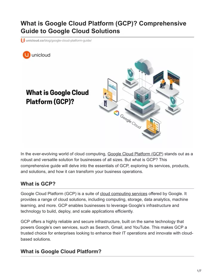 what is google cloud platform gcp comprehensive