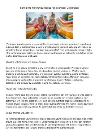 spring into fun unique ideas for your next
