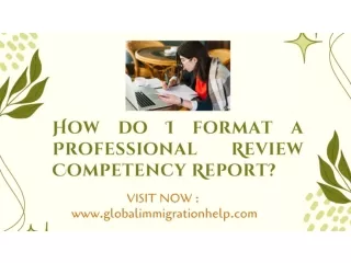 How do I format a Professional Review Competency Report