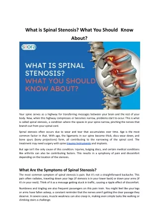 What is Spinal Stenosis.docx