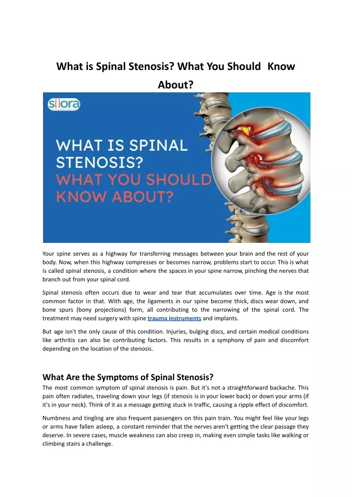 what is spinal stenosis what you should know