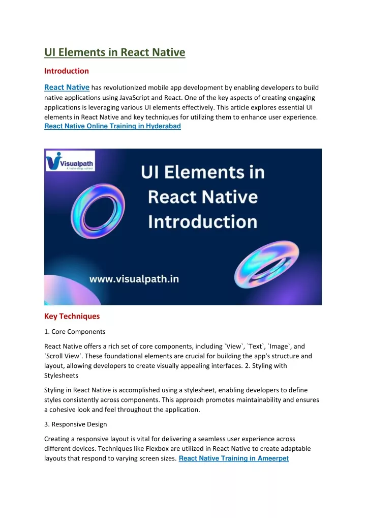 ui elements in react native