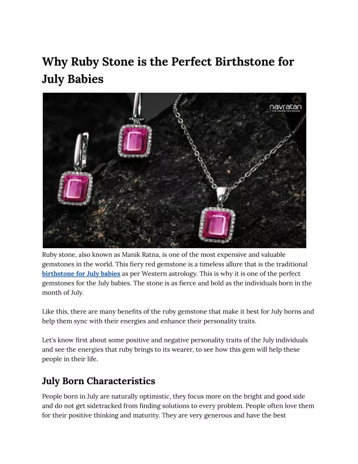 why ruby stone is the perfect birthstone for july