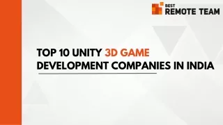 Top 10 Unity 3D Game Development Companies in India