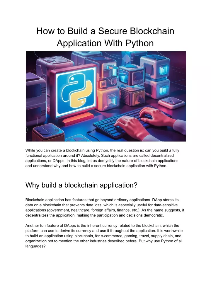 how to build a secure blockchain application with