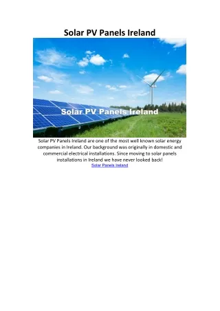 solar pv panels ireland