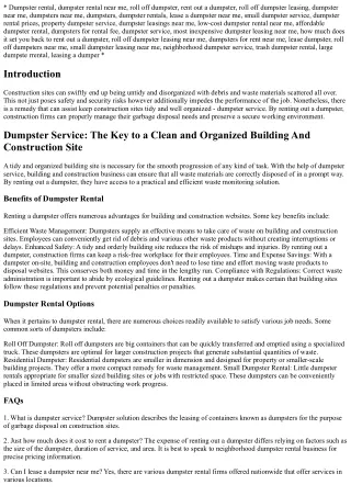 dumpster rental dumpster rental near me roll