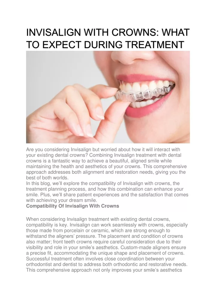 invisalign with crowns what to expect during