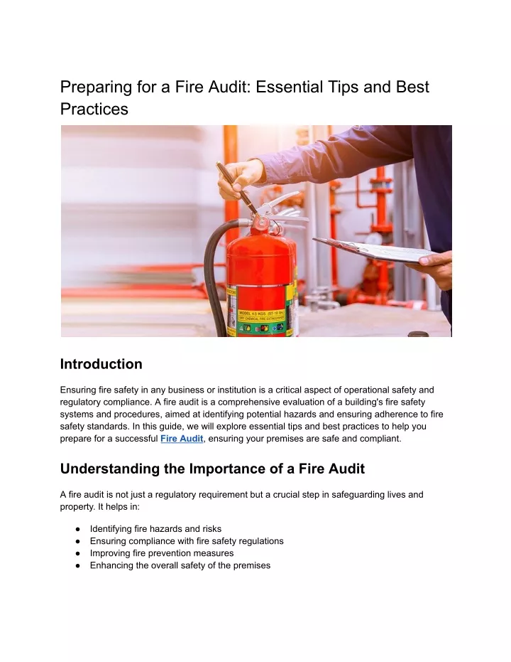 preparing for a fire audit essential tips