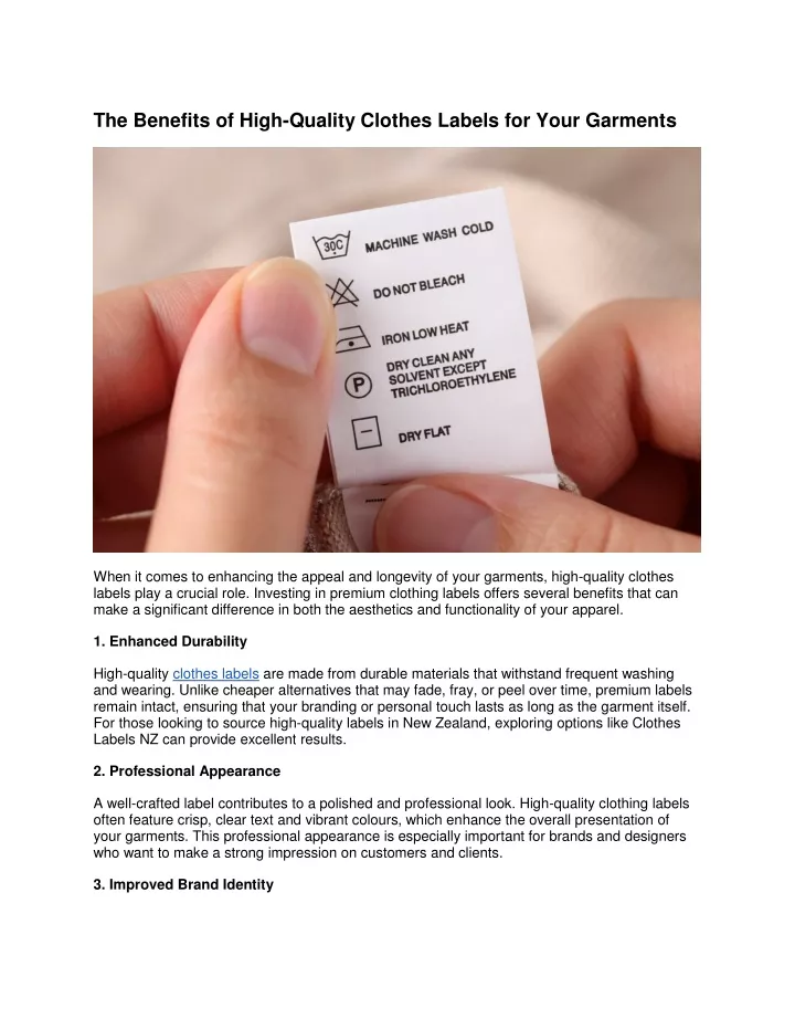 the benefits of high quality clothes labels