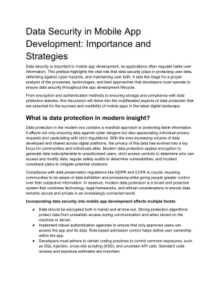 data security in mobile app development