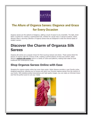 The Allure of Organza Sarees Elegance and Grace for Every Occasion