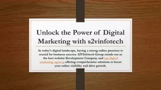 unlock the power of digital marketing with s2vinfotech