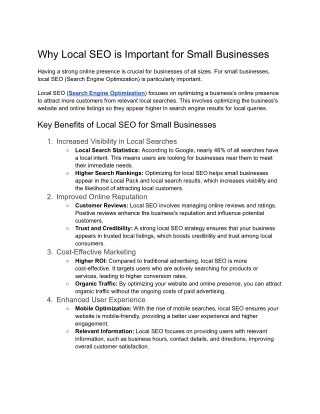 Why Local SEO is Important for Small Businesses